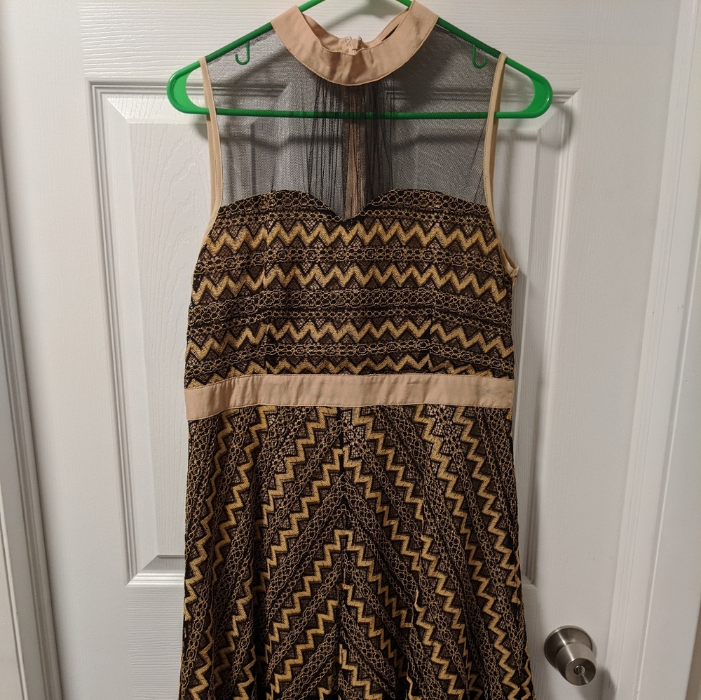 Sheer neck dress